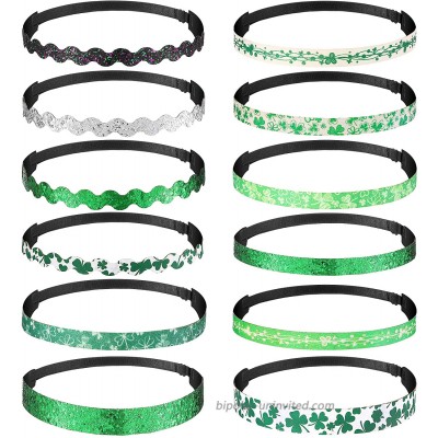 12 Pieces Adjustable St. Patrick's Day Headband Irish Green Headband Clover Headband Shamrock Headband Accessories for Women Teens at  Women’s Clothing store
