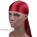 3 Pcs Silky Durag Pack with Wave Cap for Men Women Waves Satin Doo Rag Head Wrap Durag Long Tail Headscarf Soft Cap for Hair Waves