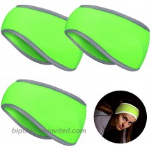 3 Pieces Ear Warmer Headband High Visibility Reflective Safety Headband Winter Fleece Earband for Girls Women Men Fluorescent Green at  Women’s Clothing store