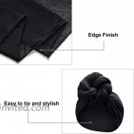 3 Pieces Women Stretch Head Wrap Scarf Stretchy Turban Long Hair Scarf Wrap Solid Color Soft Head Band Tie Black Gray White