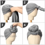 3 Pieces Women Stretch Head Wrap Scarf Stretchy Turban Long Hair Scarf Wrap Solid Color Soft Head Band Tie Black Gray White
