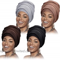 4 Pieces Head Wrap Scarf Stretch Turban Long Hair Scarf Wrap African Head Wraps for Women Hair at  Women’s Clothing store