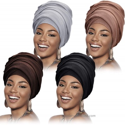 4 Pieces Head Wrap Scarf Stretch Turban Long Hair Scarf Wrap African Head Wraps for Women Hair at  Women’s Clothing store