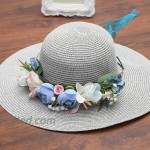 Adjustable Handmade Flower Crown Headband -HAIMEIKANG Flower Headband for Women Girl Festival Wedding Party Flower Wreath Blue