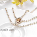 Crysly Boho Layered Piece Chain Gold Crystal Pearl Headpiece Wedding Festival Head Chain Jewelry for Women and Girls