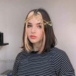 deladola Boho Layered Head Chain Gold Sequins Headpiece Vintage Beach Fashion Party Festival Multilayer Hair Accessories Jewelry for Women and Girls