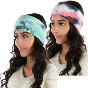 Funky Junque Women's Headwrap Tie Dye Headband Navy Pink & Teal Mint 2 Pack