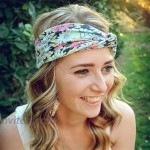 LOLIAS 8 Pack Headbands for Women Elastic Boho Flower Yoga Head Wrap Hair Band Soft