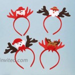 Lurrose 4pcs Christmas Headbands Cute Santa Snowman Bear Reindeer Antler Hair Hoops Hairbands Party Favors Supplies for Christmas Holiday Party