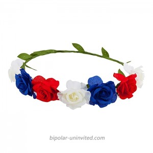 Lux Accessories Independence Day Theme Inspired Flower Red Blue White Head Crown