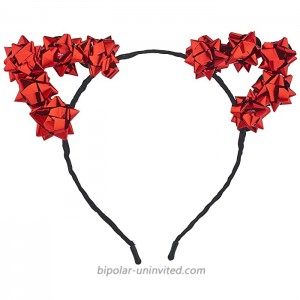 Lux Accessories Red Christmas Holiday Accessories Gift Bow Cat Ear Headband