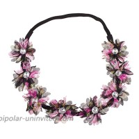 Lux Accessories Stretch Fit Chiffon Ditzy Floral Pattern Headband Head Crown Flower Crown Head Piece Purple at  Women’s Clothing store