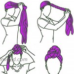 MCYSKK Long Knit Stretch Turban Head Wraps Headband Scarf Tie Headwear Solid Color at Women’s Clothing store