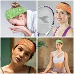 Nicute Boho Turban Headbands with Button Wide Hair Bands Outdoor Elastic Facemask Holder for Women and GirlsOrange