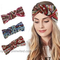 Relbcy Boho Criss Cross Headbands Red Yoga Hair Bands Elastic Hair Bands Elastic Knotted Head Wraps for Women and Girls Type A