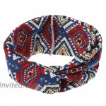 Relbcy Boho Cross Headbands Red Running Hair Bands Elastic Sweat Head Wraps Fashion Head Scarfs for Women and Girls Type A