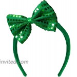 ST. Patrick’s Day Green Felt Sequin Bow Headband Costume Party Head Wear Hat – Lucky Irish Head Band Accessory – For Women Girls at Women’s Clothing store