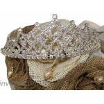 Thmyo Rhinestones Crystal Wedding Bridal Pageant Hair Jewelry Princess Tiara Crown Birthday Headband Silver