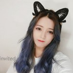 TOMORI Cute Lace Cat Ears Headband Sexy Cosplay Accessories Hair Hoops Lady Lovely Kitten Headdress Black