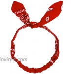 Unisex Hip-pop Sports Headbands Boho Bow Neck Gaiter Floral Print Paisley Bandana Non Slip Headwraps Elastic Sweatband Knot Twisted Hairband Sweatwicking Headwear Workout Turban Hair Accessories-Red
