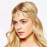 Zoestar Pearl Head Chain Tassel Headband Fashion Headpiece Jewelry for Women