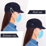 3 Pieces Baseball Cap with Buttons Sun Hat for Women Black Gray Navy Blue at Women’s Clothing store