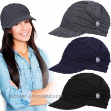 3 Pieces Baseball Cap with Buttons Sun Hat for Women Black Gray Navy Blue at  Women’s Clothing store