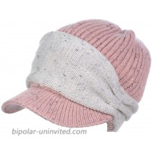 BYOS Womens Winter Relaxed Speckled Fleece Lined Knit Newsboy Cabbie Hat Visor at  Women’s Clothing store
