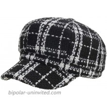 Cabbie-Newsboy Hat Tweed Plaid - Classic-Cabbie Paperboy Painter Newsboy Cap Black Plaid at  Women’s Clothing store