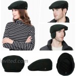 Comhats Winter Earflap Trapper Newsboy Hat for Men Ivy Gatsby Flat Cabbie Driving Duckbill Cap Green Medium at Women’s Clothing store