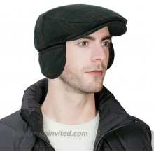 Comhats Winter Earflap Trapper Newsboy Hat for Men Ivy Gatsby Flat Cabbie Driving Duckbill Cap Green Medium at  Women’s Clothing store