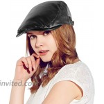 DOCILA Women Stylish PU Leather Ivy Caps Irish Flat Hats Black Newsboy Caps Short Stiff Brim Sun Visor Hat Black at Women’s Clothing store