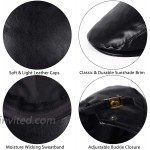 DOCILA Women Stylish PU Leather Ivy Caps Irish Flat Hats Black Newsboy Caps Short Stiff Brim Sun Visor Hat Black at Women’s Clothing store