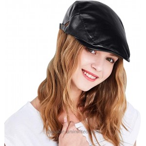 DOCILA Women Stylish PU Leather Ivy Caps Irish Flat Hats Black Newsboy Caps Short Stiff Brim Sun Visor Hat Black at  Women’s Clothing store