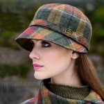 Flapper Hat for Women Plaid Made in Ireland Harvest Sunset One Adjustable Size Brown at Women’s Clothing store