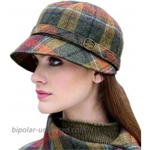 Flapper Hat for Women Plaid Made in Ireland Harvest Sunset One Adjustable Size Brown at  Women’s Clothing store