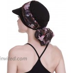 FocusCare Headwear for Women with Cancer Alopecia Cowboy Cap Hair Loss Turbans with Scarves Black at Women’s Clothing store