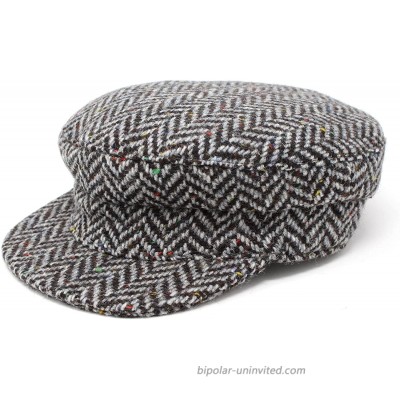 Hanna Hats Irish Flat Cap Skipper Driving Cap Handmade in Ireland Donegal 100% Tweed Wool at  Men’s Clothing store
