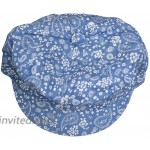 Landana Headscarves Light Blue Denim Jeans Ladies Spring Summer Cap with Paisley Floral Pattern at Women’s Clothing store