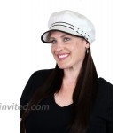 Newsboy Cap for Women Summer Hats Chemo Headwear Ladies Off-White Nautical Cabbie Head Coverings Catalina Off-White at Women’s Clothing store