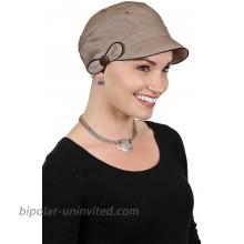 Newsboy Cap Summer Hats for Women Visor Chemo Headwear Cancer Hair Loss Head Coverings 100% Cotton for Small Heads BarcelonaKhaki at  Women’s Clothing store