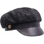 Sandy Ting Women's Leather 8 Panel Newsboy Caps Gatsby Beret Cabbie Hat at Women’s Clothing store