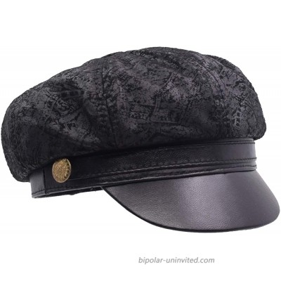 Sandy Ting Women's Leather 8 Panel Newsboy Caps Gatsby Beret Cabbie Hat at  Women’s Clothing store