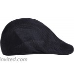 Sepia Mens Womens Linen Plain Flat Newsboy Hat Cap Black at Men’s Clothing store