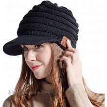 Women Bluetooth Newsboy Cabbies Beret Winter Beanie Warm Cotton Painter Crochet Knit Visor Hats with Brim Skull Peak Cap Black at  Women’s Clothing store