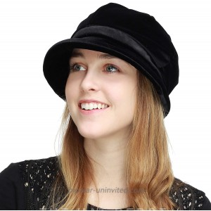 Womens Newsboy Cabbie Beret Cap Cloche Visor Hats Velvet-Black at  Women’s Clothing store