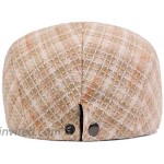 ZLSLZ Womens Cute Plaid Newsboy Cabbie Gatsby Golf Visor Hat Cap for Outerwear Khaki at Women’s Clothing store