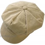 ZLSLZ Womens Retro Corduroy Striped Ivy Newsboy Paperboy Cabbie Gatsby Painter Hats Caps D Beige at Women’s Clothing store