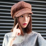 ZLSLZ Womens Retro Woolen Tweed Plaid Ivy British Newsboy Cabbie Gatsby Beret Painter Hat Cap Coffee at Women’s Clothing store