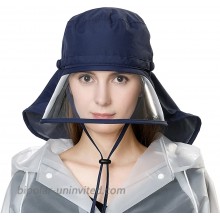 Waterproof Protection Rain Hats for Women Wide Brim Fishing Bicycle Foldable Ladies Bucket Safari Crushable Navy Blue at  Women’s Clothing store